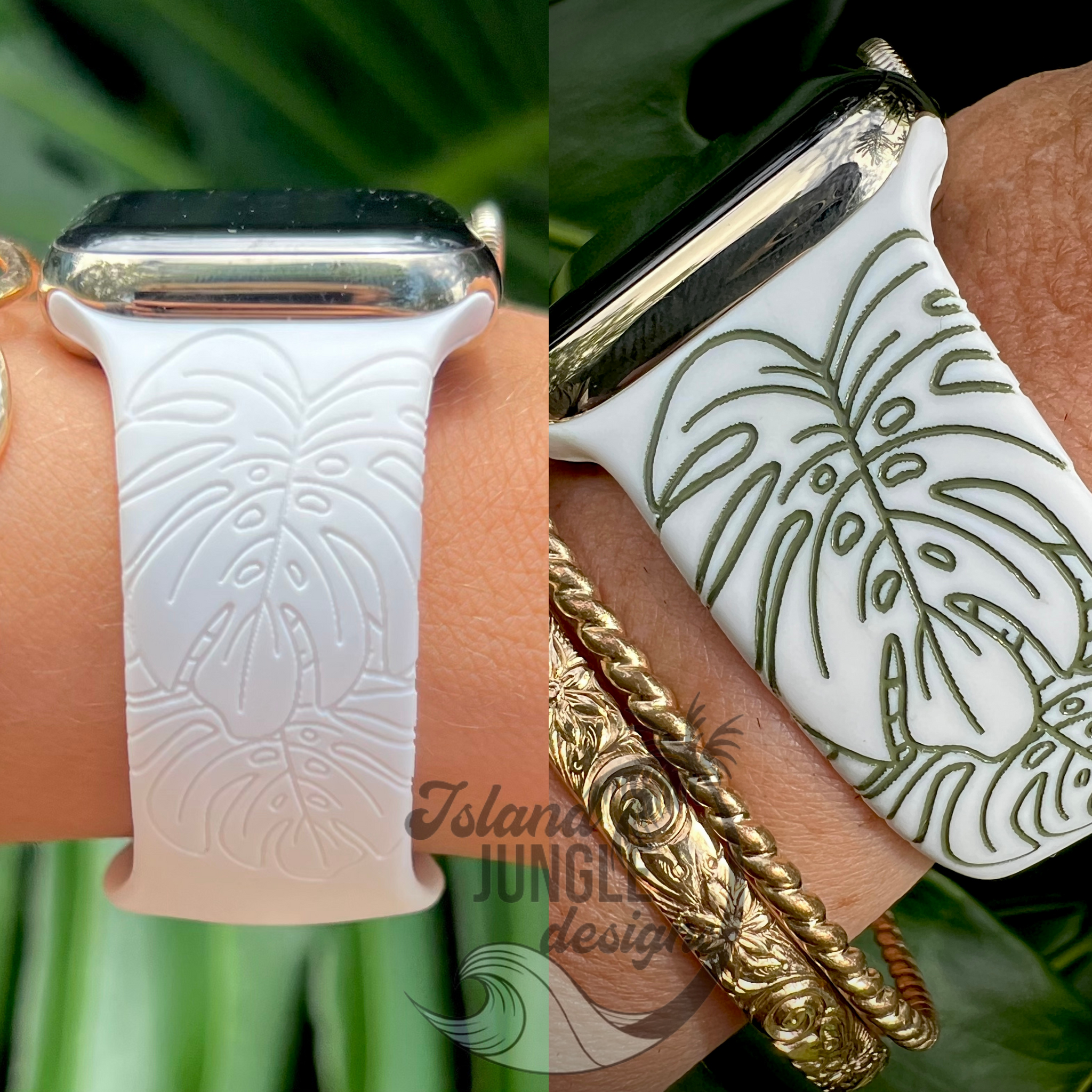 Monstera Deliciosa Silicone Watch Band Compatible with Series 1-10, SE & Ultra