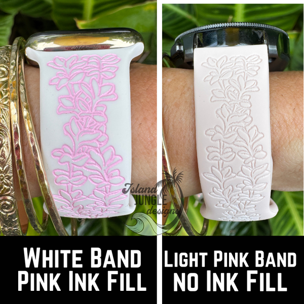 Plumeria Twist Silicone Watch Band Compatible with Fitbit Versa, Versa 2, and Versa Lite