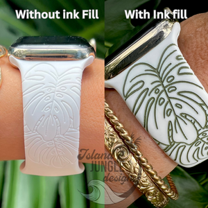 Monstera Deliciosa Silicone Watch Band Compatible with Series 1-10, SE & Ultra