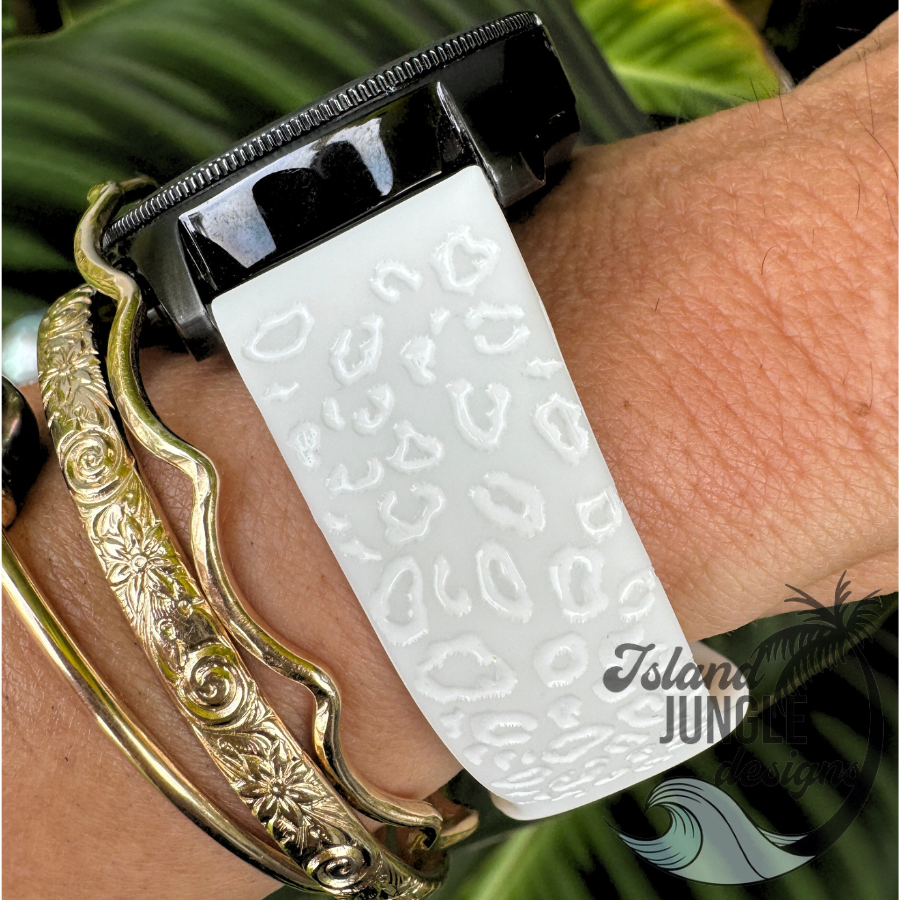 Leopard Print 20mm Silicone Watch Band Compatible with Samsung Galaxy Island Jungle Designs