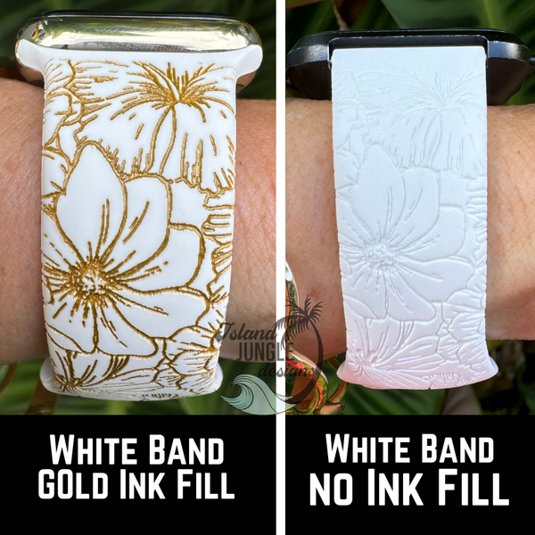 Floral Silicone Watch Band Compatible with Fitbit Versa, Versa 2, and Versa Lite