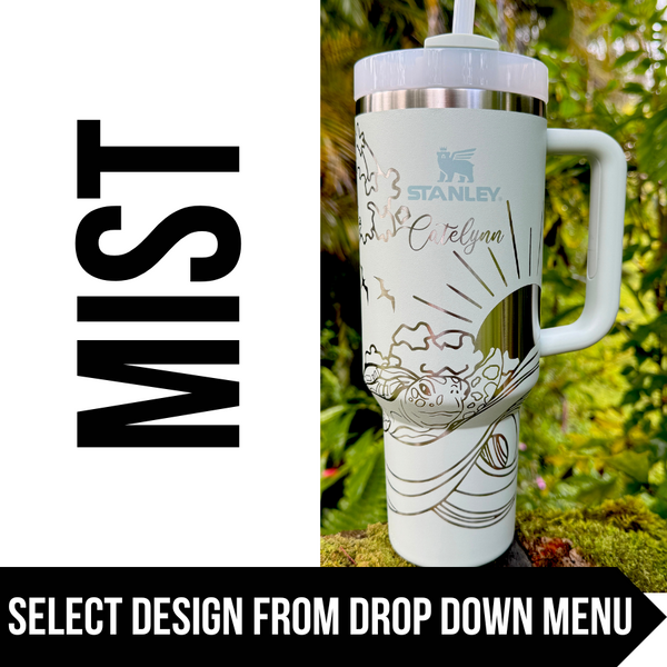 "Mist" Made to Order-Laser Engraved 40oz Quencher Tumbler-Full Wrap Design-Free Shipping!