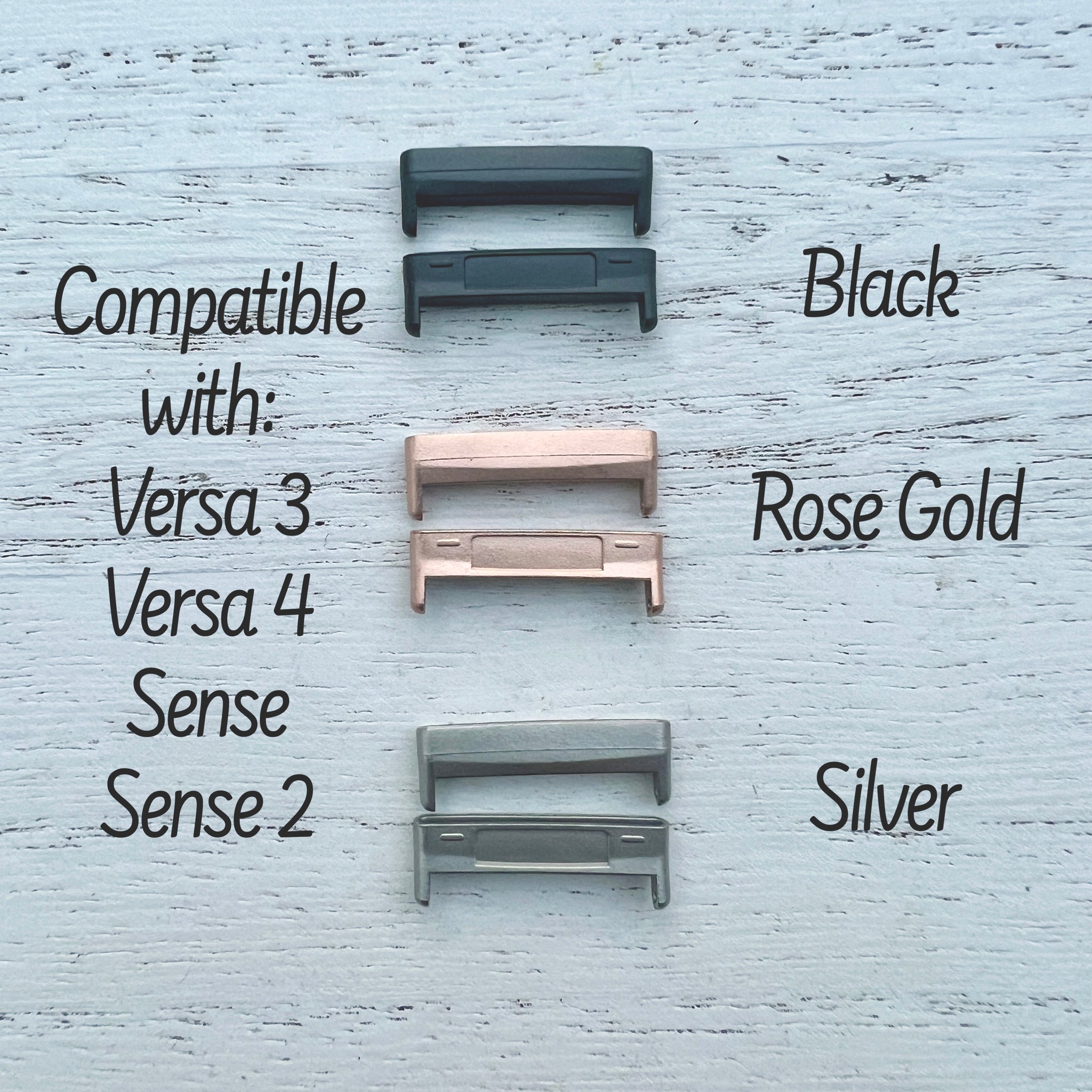 Silver Versa 3/4 & Sense/Sense 2 Adapters +$3