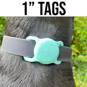 1" Collar & Strap ID Tag Compatible with Air Tag.  No Ink Fill.