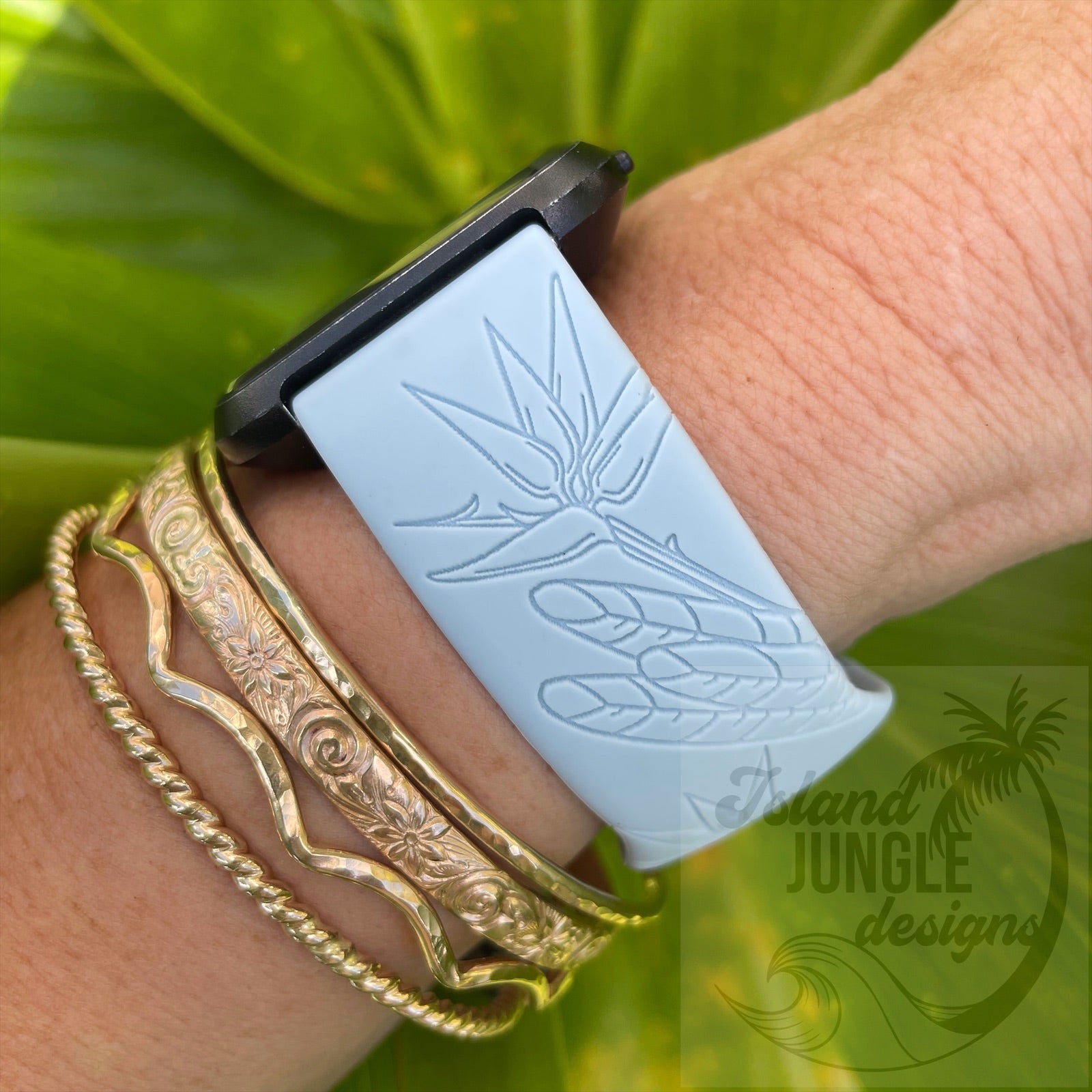 Bird of Paradise Silicone Watch Band Compatible with Fitbit Versa, Versa 2, and Versa Lite