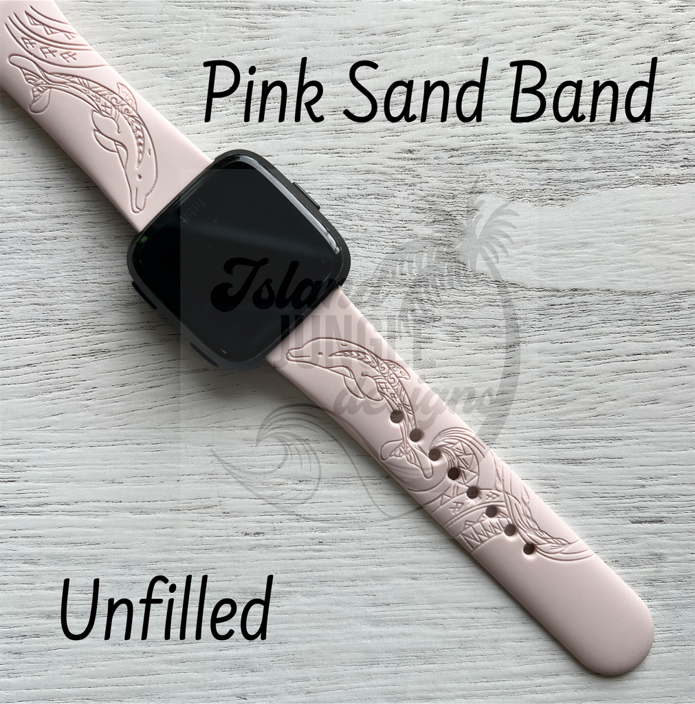 Platinum - Leather Watch Band for Fitbit Versa 2, Fitbit Versa and Fitbit Versa Lite - Pink