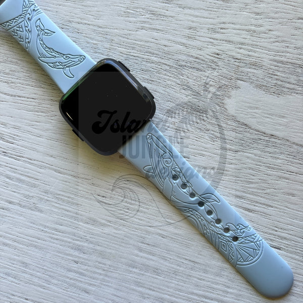 Mama and Baby Whale (Koholā) Silicone Watch Band Compatible with Fitbit Versa, Versa 2, and Versa Lite