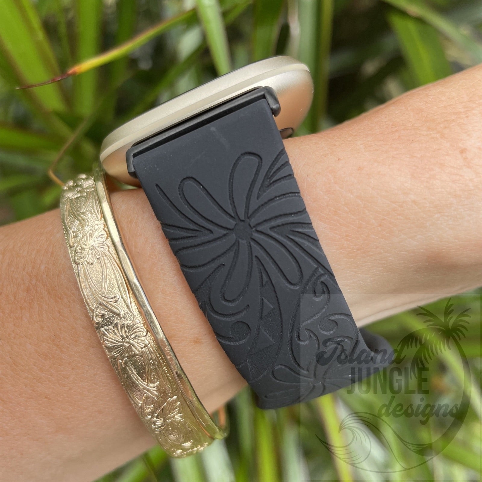 Tiare Tribal Silicone Watch Band Compatible with Series 1-9, SE